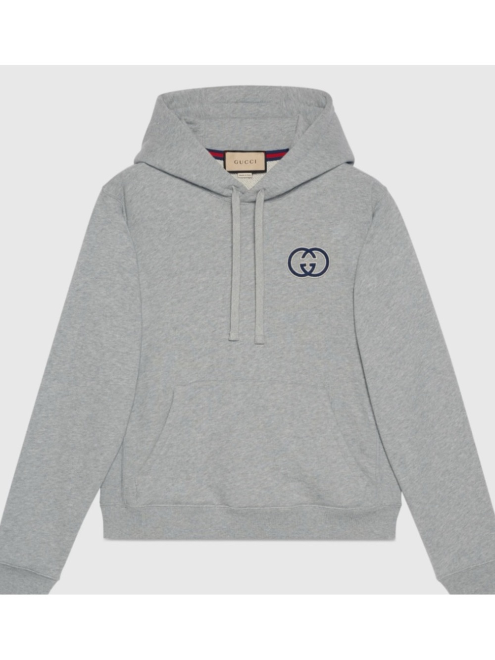 Gucci embroidered interlocking G jersey cotton hoodie size medium